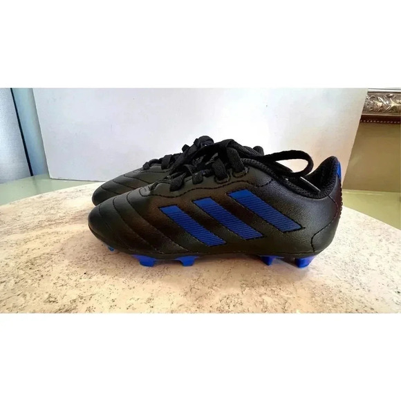 Adidas Unisex Kids Black Blue Goletto VIII Firm Ground Soccer Cleats Shoe Sz 11 - Picture 4 of 10